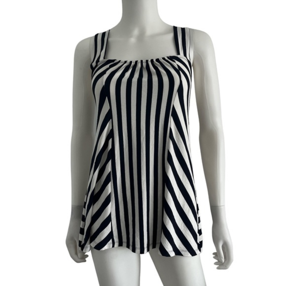 Banana republic striped top rayon and spandex cross on back